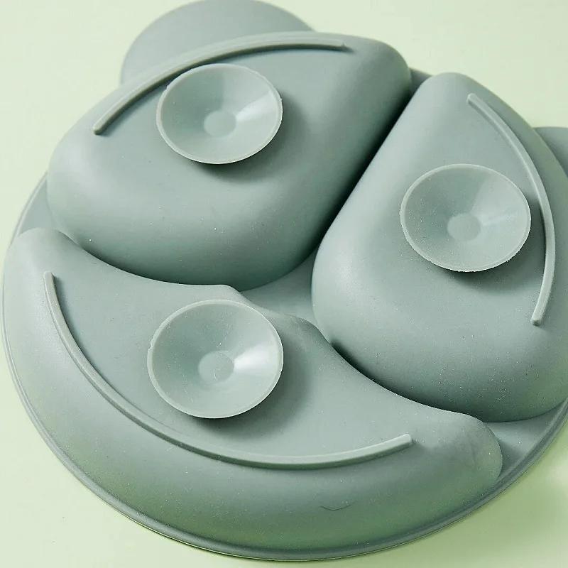 Children's tableware, silicone meal plate set, separated meal plates, mother and baby supplies, silicone suction cups and bowls