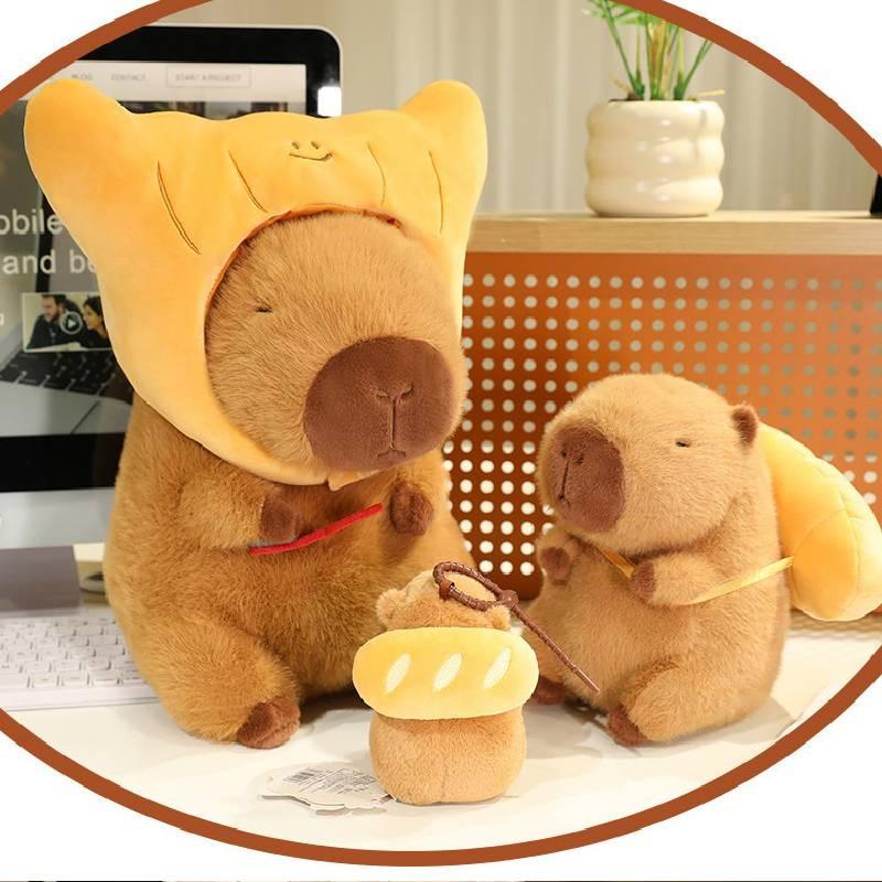 Croissant Capybara Bread Plush Toy Cartoon Animal Stuffed Doll Gift Decoration