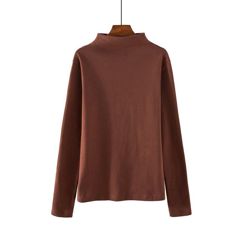 Women's Slim White Long-Sleeve Turtleneck Shirt - Autumn 2023 Collection