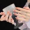 Ks Nail Art Wearable Nails Short Style 2026 New Model High-End Super Popular Cat Eye Handmade High-Quality Nude Color Stunning Nail Pieces