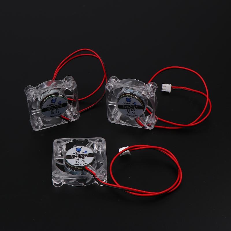 1 Piece Hydraulic Bearing Brushless 3D Printer Cooling Fan 4010 5/12/24V Transparent Cooling Fan For 3D Printer Dc 2Pin