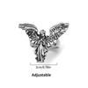 Gothic Angel Ring Vintage Religious Angel Wings Silver Opening Ring Punk Angle Metal Rings For Women Men Party Jewelry Gifts