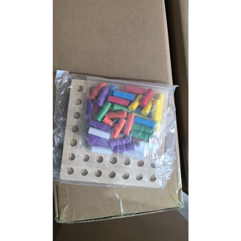 Children color shape classification building block coin box color stick shape matching game wooden teaching aids