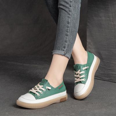 Genuine Leather Women Flats Shoes Handmade Concise Leisure Soft Sole Comfortable Ladies Shoes