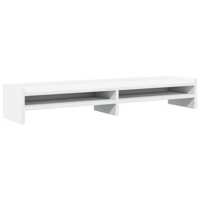 VidaXL Support de moniteur blanc 100x24x16 cm bois d'ingénierie, supports de moniteur double, support pour écran 854724