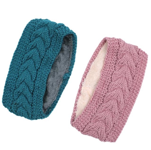 Wide Headbands Fleece Hair Accessories Women Cable Knitted Warm Turban Headwrap Thick Chunky Ear Warmer Crochet Hairbands Bandanas Hair Accessories