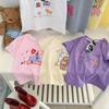 Girls' Cotton Short-sleeved T-shirt Summer Children's Casual Cartoon Top