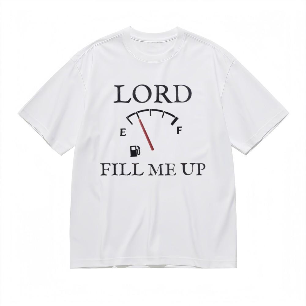 

Men s T-shirt With Fuel Gauge Humor Design Graphic White 100% Cotton Tee Summer M