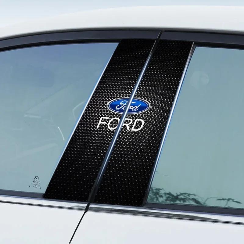 AAAMP1 Car B-Pillar Center Column PET Decals Emblem 3D Stickers Car Sticker For Ford Fiesta EcoSport Ranger Mondeo Mustang FOCUS 2 3 4