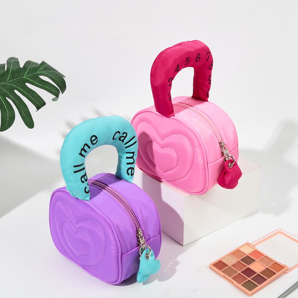 2024 New Creative Travel Toiletry Bag Portable Storage Bag with Contrasting Letters Large Capacity Love Niche Cosmetic Bag
