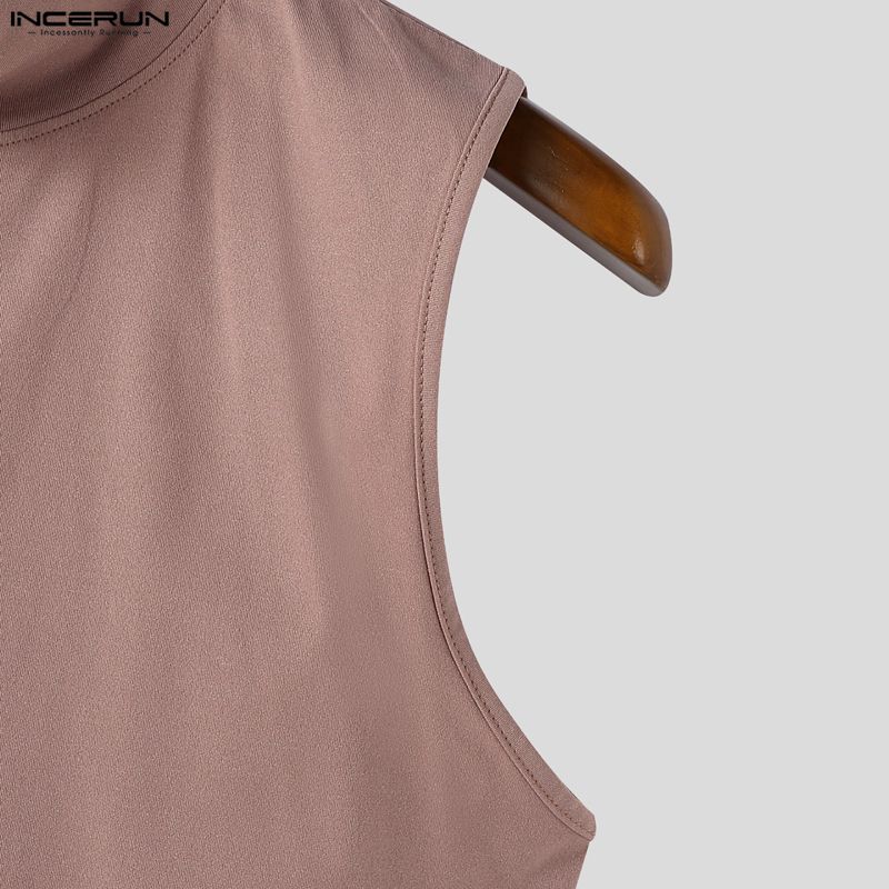INCERUN Men Women Sleeveless Backless Casual Fitted Party Tank Tops