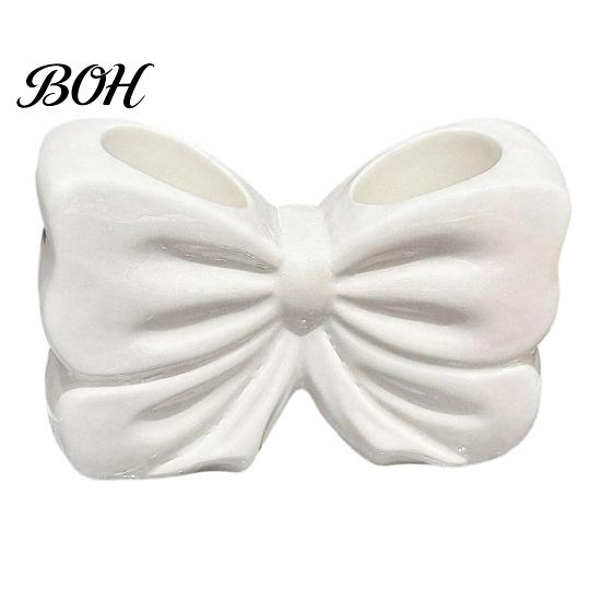 No Drill Bathroom Accessory 3D Printed Bow Toothbrush Holder, Adhesive Cup with Dual Holes for Double Hole Holder & Toothpaste, Cute Organizer Decor,