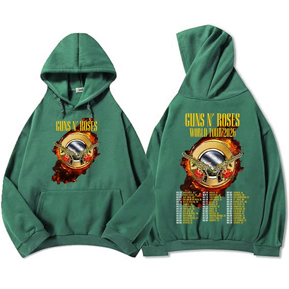 GUNSN' ROSES World Tour 2026 Hoodies Winter Long Sleeve Fashion Hooded Sweatshirts Hip Hop Unisex Streetwear Fleece Men Clothing