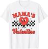 Retro Groovy Mama Is My Valentine Cute Heart Boys Girls Kids T-Shirt