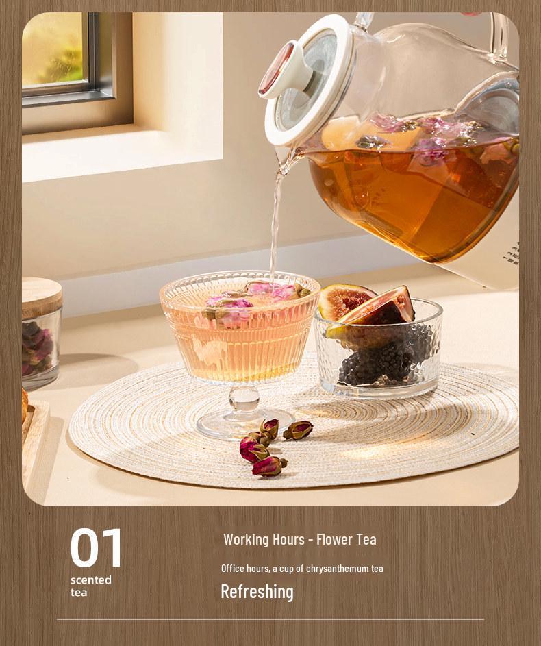 Compact Fully Automatic Smart Tea Maker Kettle with Thick Glass and Heat Preservation
