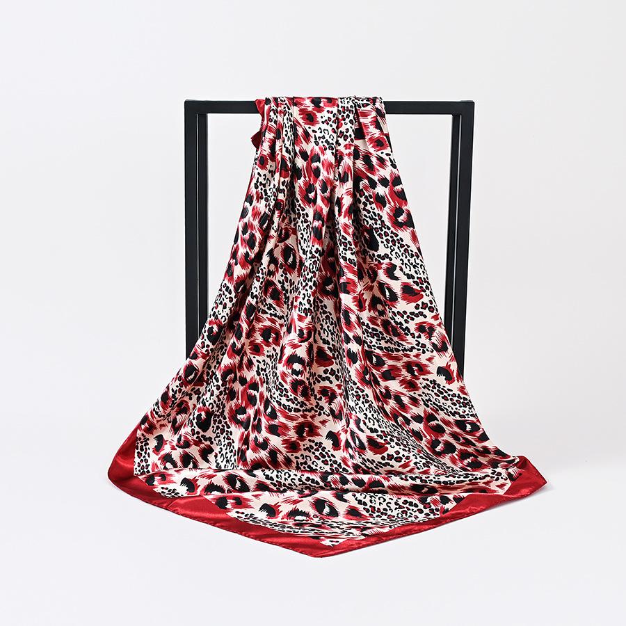 

Шелковый шарф с леопардовым принтом 90 * 90 см, атласный шарф из искусственного шелка, большой квадратный шарф, набор шелковых шарфов Amazon, головной платок 90 * 90Cm (complete styles)