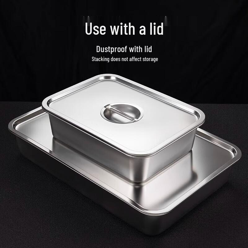 Stainless Steel Deep Rectangular Serving Tray