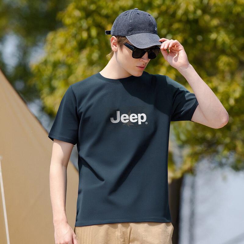 JEEP Men's 100% Cotton Drop Shoulder T-Shirt