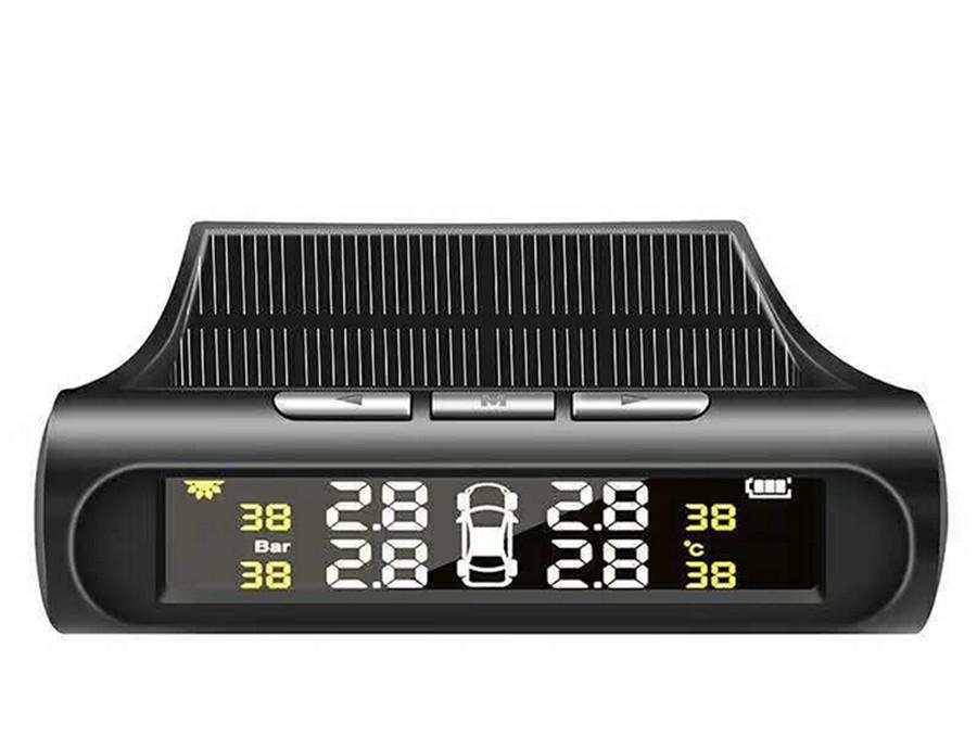 Solar tire pressure monitor-built-in