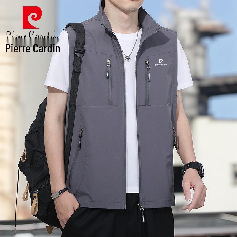Pierre Cardin Men s Lightweight Multi-Pocket Stand Collar Vest 2XL