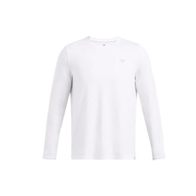 Johnson Series Authentic Solid Color Crew Neck Long Sleeve T-Shirt Men Tops White 1386871-100