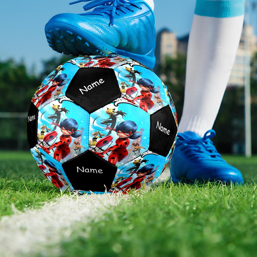 Custom Name Miraculous Theme Size 5 Soccer Ball, Suitable for Both Indoor and Outdoor Matches, a Gift Suitable for Everyone.