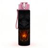 1PC Dark Evil Dragon Head Portrait Print 750ml Color Plastic Sports Water Bottle Leakproof Flip Straw Lid Suitable for Sports Office Home Use
