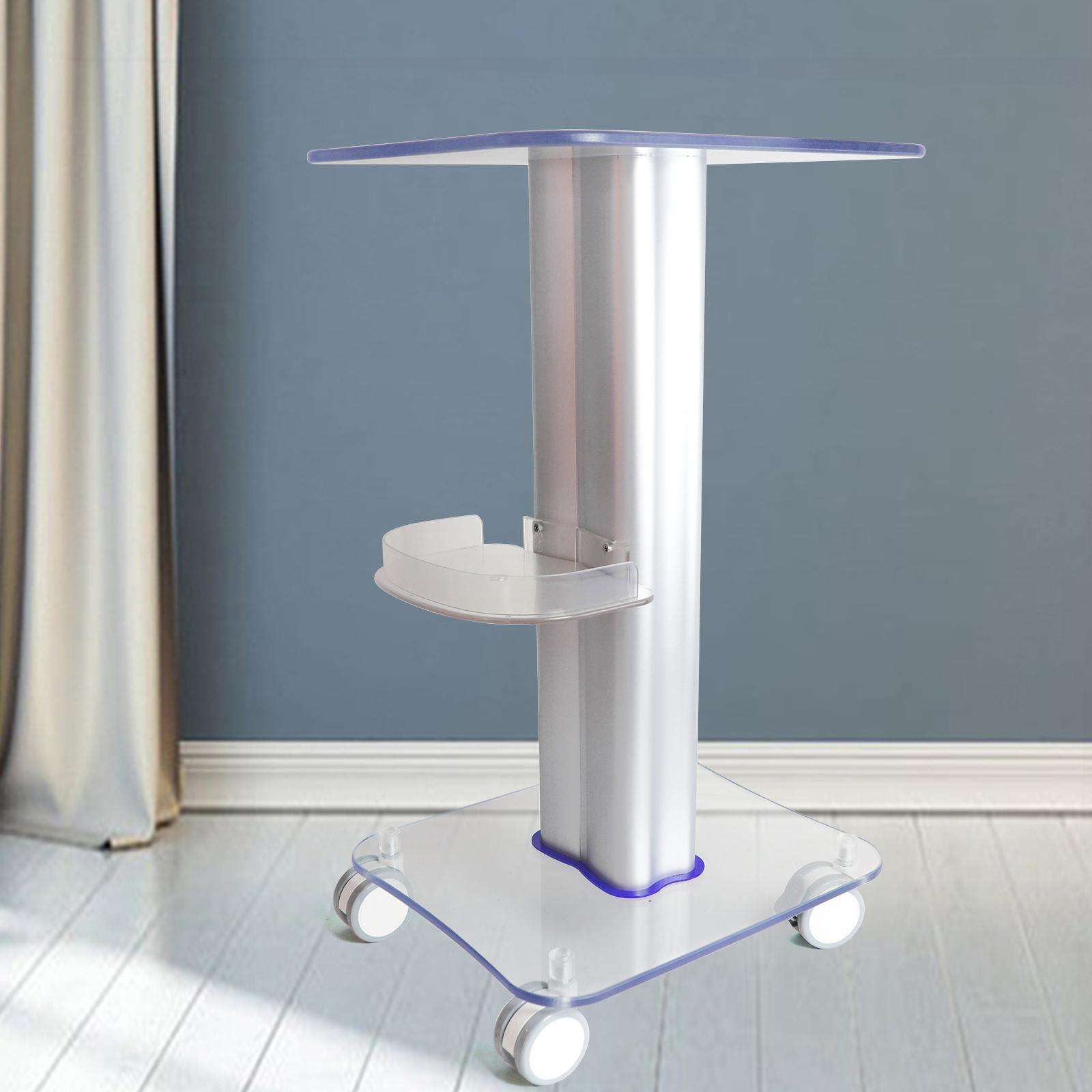 

Акриловая тележка для красоты на колесах - ПВХ органайзер для хранения косметики для салона, спа и дома - Грузоподъемность 50 кг/110,23 фунта белый