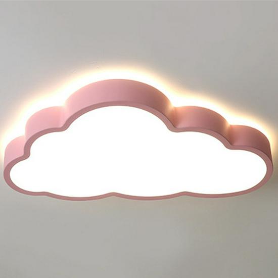 Dimmable LED Ceiling Lamp - Wrought Iron Cloud Design for Kids' Room