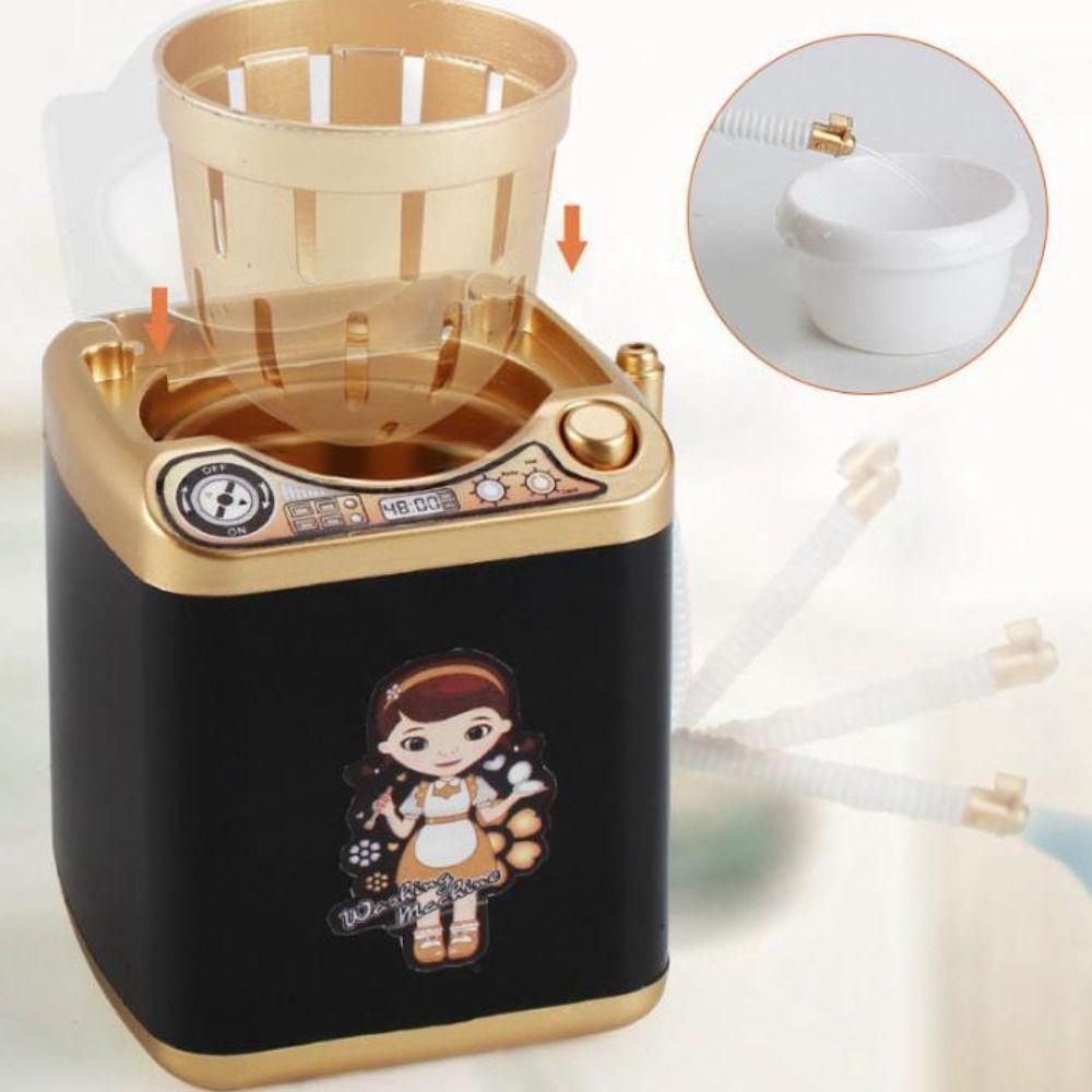 Simulated Mini Electric Washing Machine Portable Electric Dehydration Washer Pretend Play