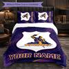 Melbourne Storm Customized Name Text Bedding Set, 1 Duvet Cover & 2 Pillowcases Personalized Bedroom Gift