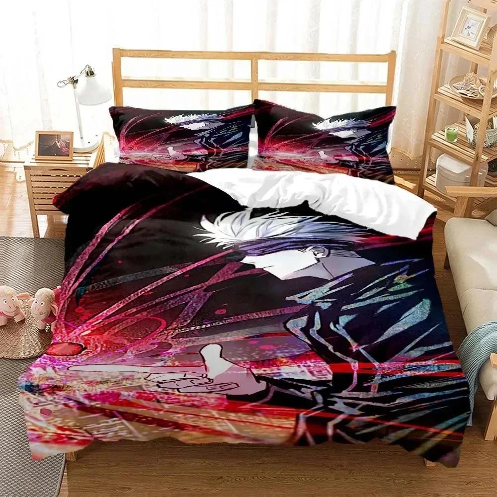 3D Print Anime Jujutsu Kaisen Gojo Satoru Comfortable Duvet Quilt Cover Pillowcase Bedding Set  Bedroom Decoration Home Textile