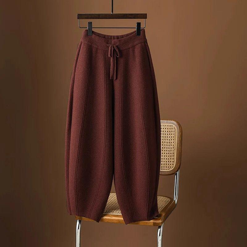 

Plus-Size Double-Sided Fleece Sickle Pants for Women, Spring 2026 New Style, Loose Wide-Leg Pants, High-Waisted Harem Casual Scimitar Pants, Trendy Red [Lazy Style/Women/Drape/Fashion] M