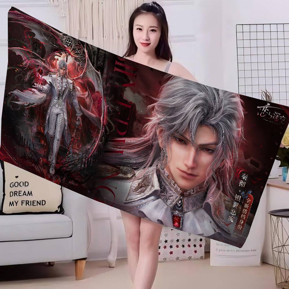 Love And Deep Space game Microfiber Printed Beach Towel Mountain Climbing Yoga Beach Swimming Running Absorbent Soft Towel