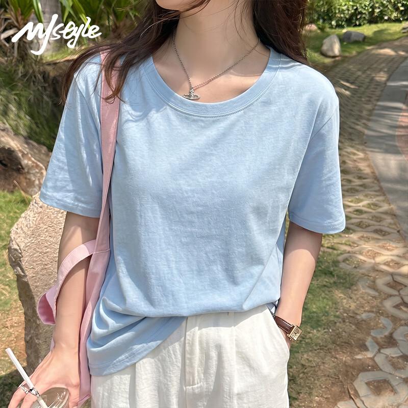 MJ STYLE Women's Pure Cotton Short-Sleeve T-Shirt