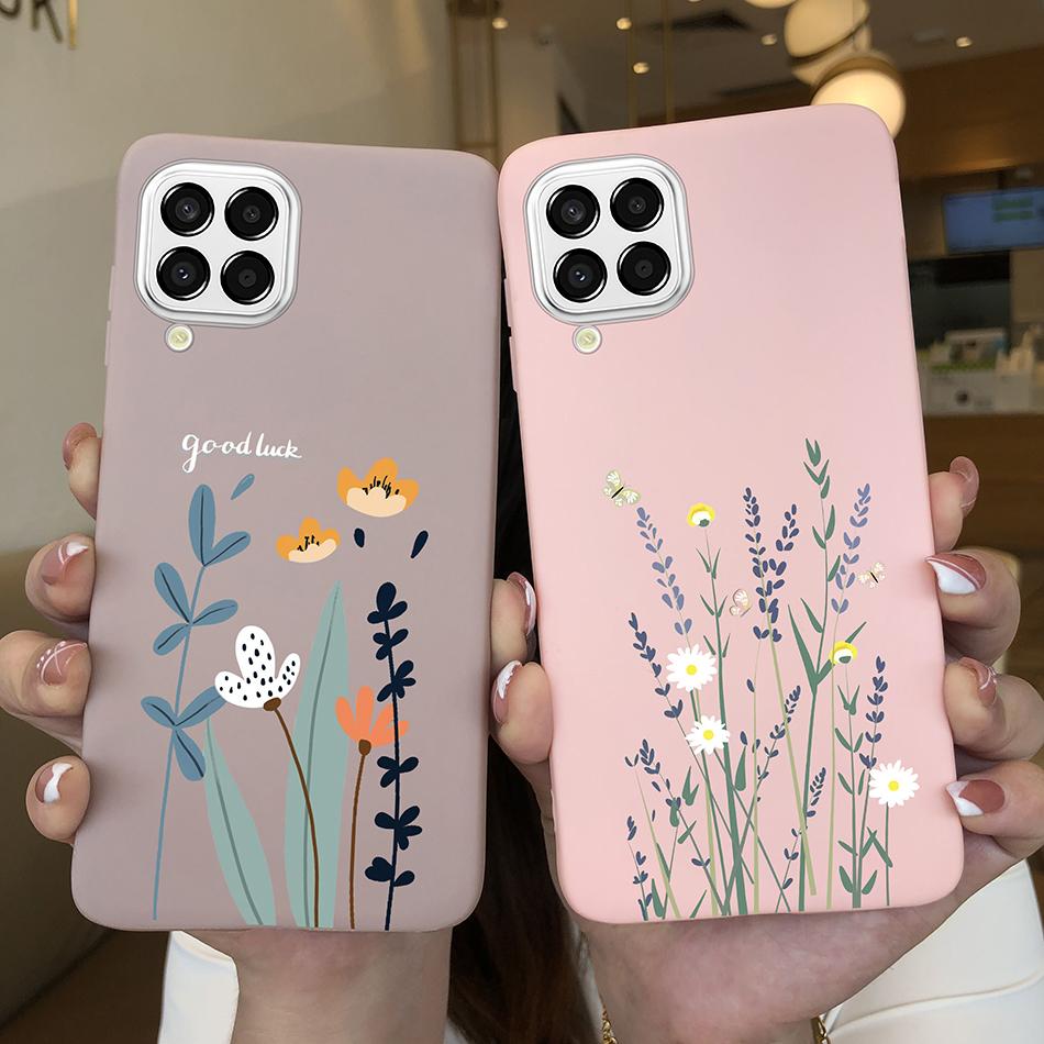 For Samsung Galaxy M33 5G Case Heart Cartoon Silicone Matte Shockproof Phone Cover For SamsungM33 GalaxyM33 M 33 Funda Shell TPU