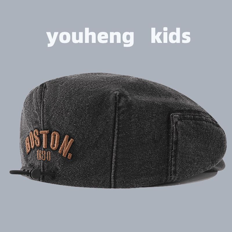 

Baby Girl And Boy Denim Beret Hat With Breathable Sun Protection For Spring Autumn Seasons Black