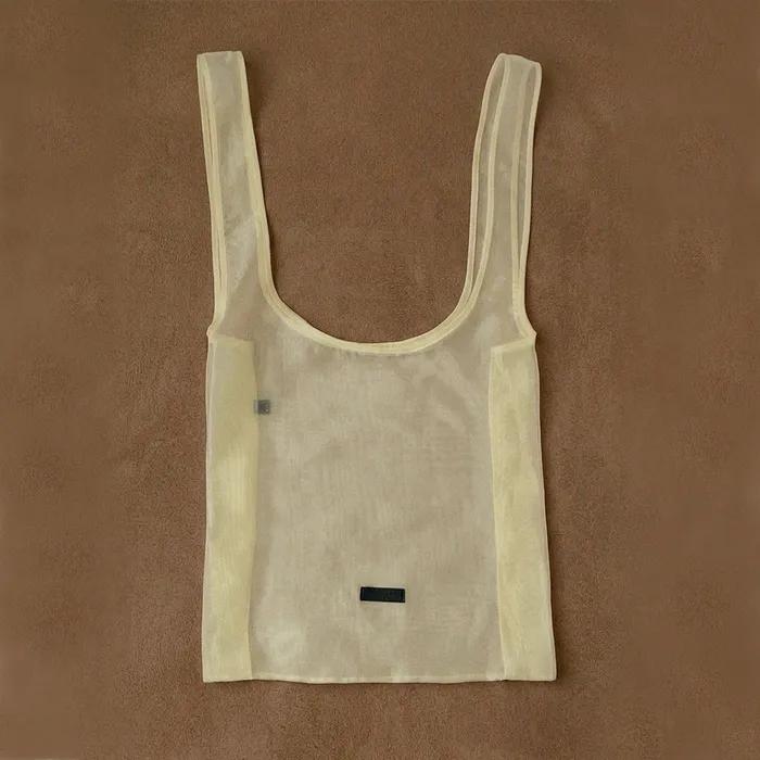 [6th Reorder] Lorna Organza Eco Bag, Big Bag - Butter Yellow
