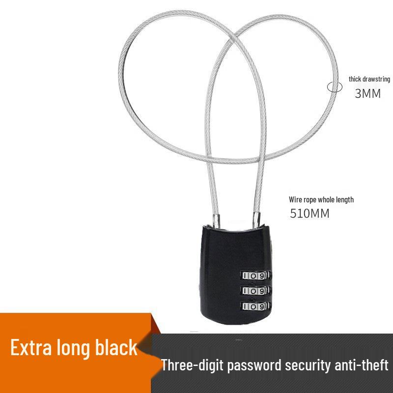 Waterproof Rustproof Steel Wire Padlock for Suitcases, Bikes, Cabinets, and Dormitories