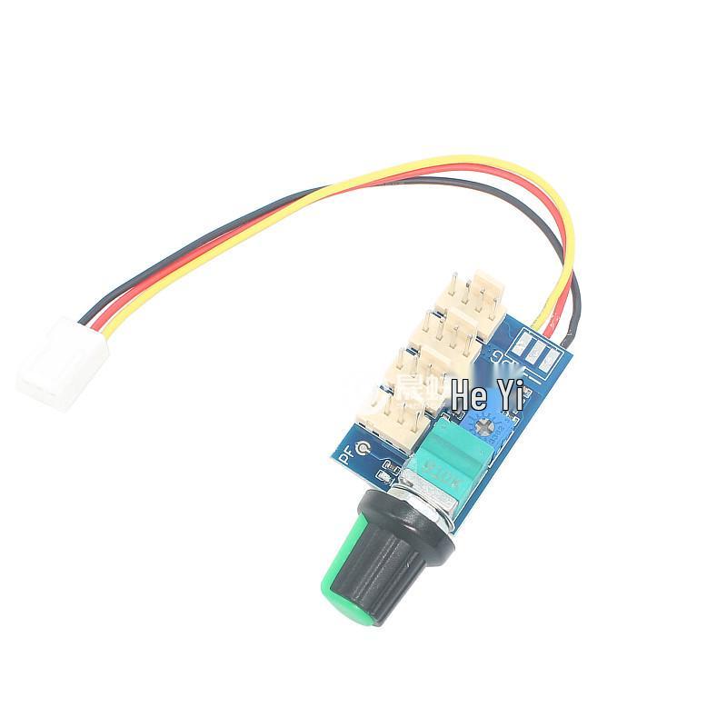 12V Manual PWM Fan Speed Controller with Switch, 4-Wire, Noise Reduction, 3A.