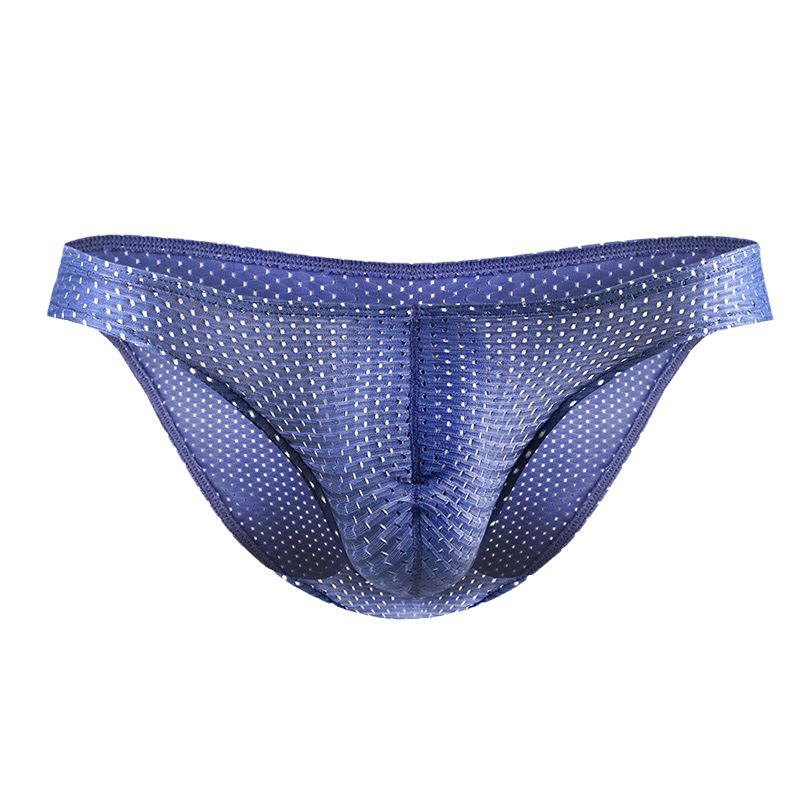 Pánské sexy kalhotky z průhledné síťoviny - prodyšné šortky s ledovým hedvábným trojúhelníkem