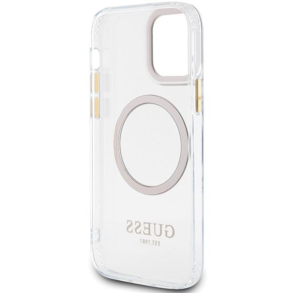 Guess Guhmp12Mhtrmd Iphone 12/12 Pro 6.1 Złoty/Gold Hardcase Metal Outline Magsafe