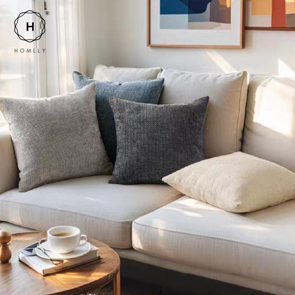 HOMLLY Sadii Teksturowana Poszewka na Poduszkę Dekoracyjną z Chenille (45 x 45 cm) X2SZT