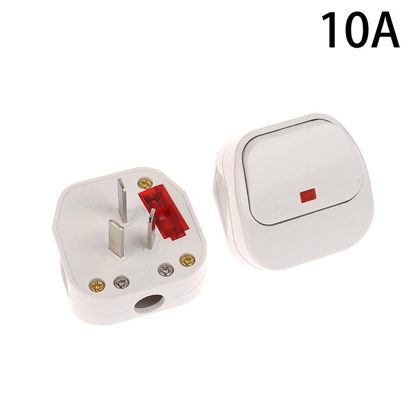 

China Standard 16A/10A 250V Three-pole Power Plug Detachable Rewireable Power Socket Connector Outlet With Switch & LED Light
