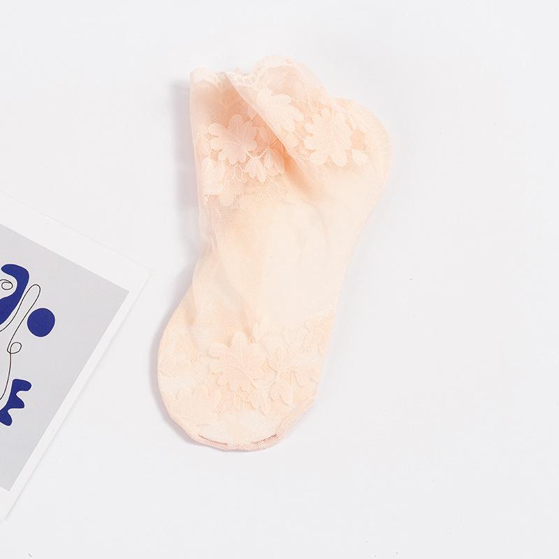 

Women s Lace Edge Cotton Mesh Mid-Calf Socks: Breathable, Non-Slip, Summer Short Style Sock Covers