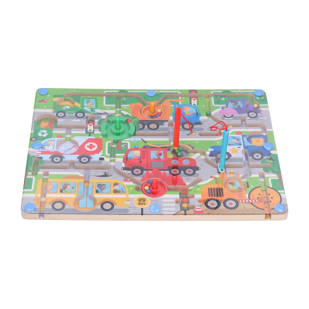 Maze Puzzle Game Cute Pattern Wooden Educational Learning Magnetic Toys for ChildrenTraffic