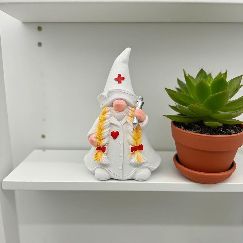 Professionell Läkare/Sjuksköterska Tomtefigur - Skrivbords- & Vardagsrumsprydnad