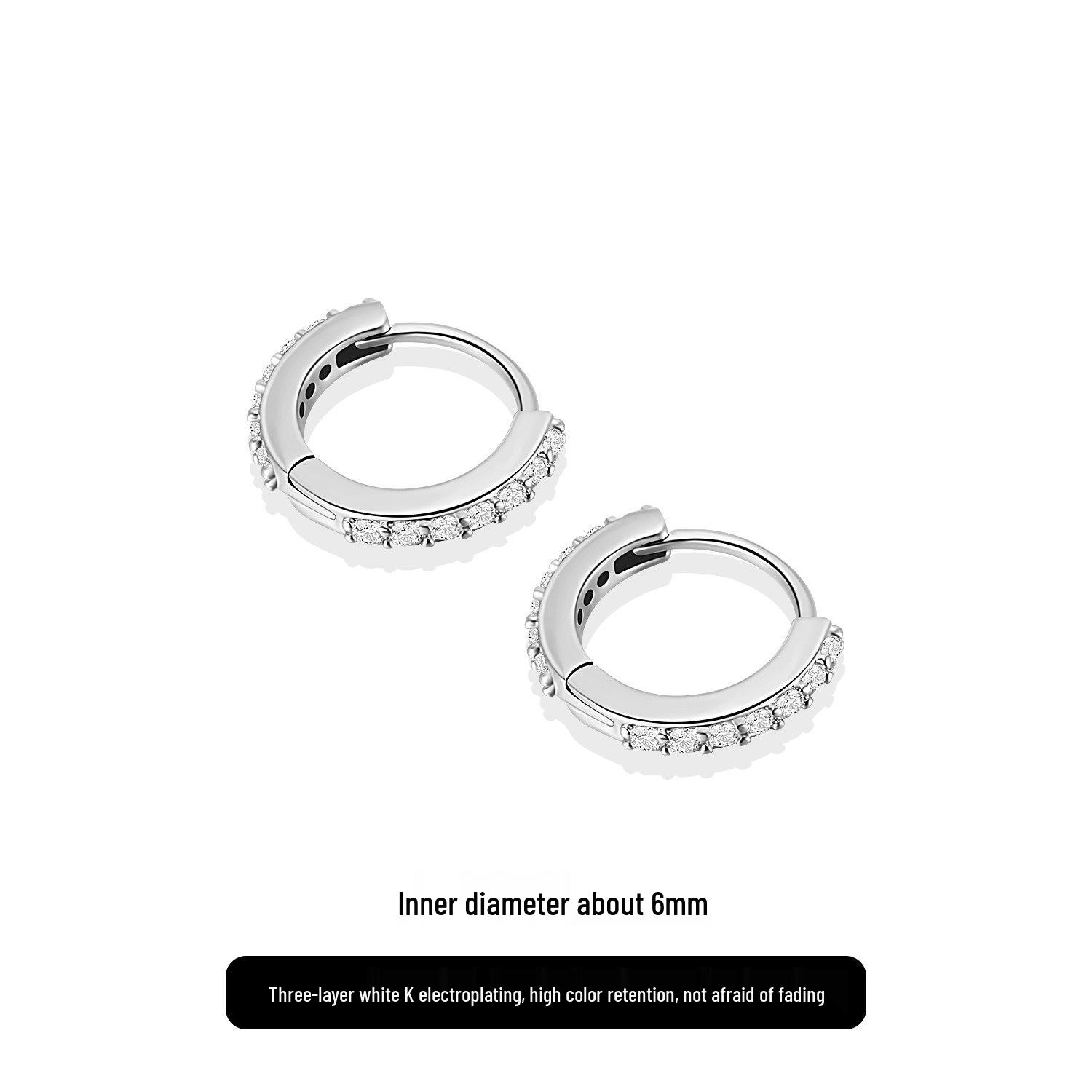 Silver Zirconia Ear Cuff with Earring Back – High-End Luxury Ear Jewelry for Women.