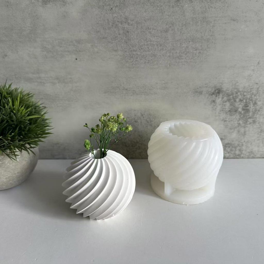 Practical Thread Flower Pots Sturdy Silicone Mould Cement Plaster Craft Supplies for Garden and Indoor Decoration