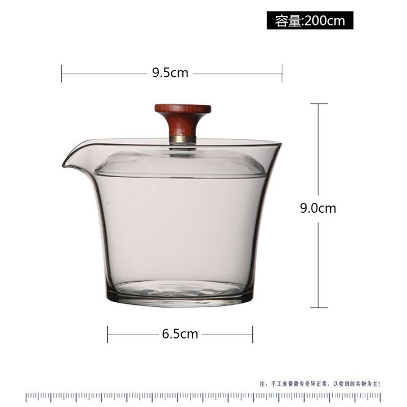 Japanese Style Heat-resistant Glass Gaiwan Puer Tea Cup and Lid Tea Bowl Chawan Chahai Kung Fu Tea Set Accessories